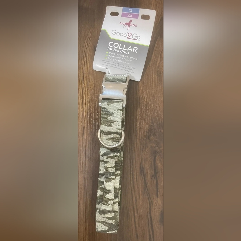 Good2Go Handle Collar for Big Dogs, XL/ XXL Camo 90-140 lbs (NWT) 22-27” Neck